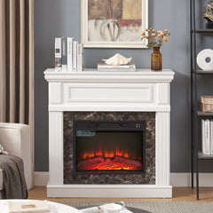 41.34" Electric Fireplace with Mantel & 23" Fireplace Insert, Adjustable Flame 41.34"W*14"D*40"H