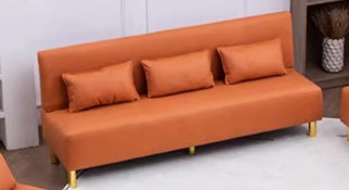 Stylish Multi-Color Sofa: Orange, Khaki, Dark Green, Blue & Light Brown with Premium Wood Finish & Techno Fabric Blend qm-15