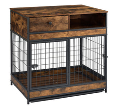 Furniture Dog Cage Crate with Double Doors ,Rustic Brown,31.5"WX22.64"DX30.59"H