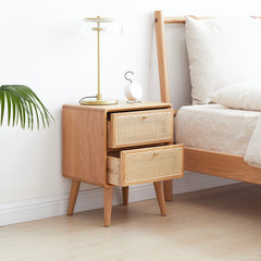 15.75" Solid Wood Nightstand with 2 Drawers for Storage - Perfect Design for Living Room or Bedroom