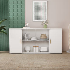 Elegant Wooden Sideboard with Glass Doors for Dust-Free Storage - Modern Buffet Perfect for Dining Room