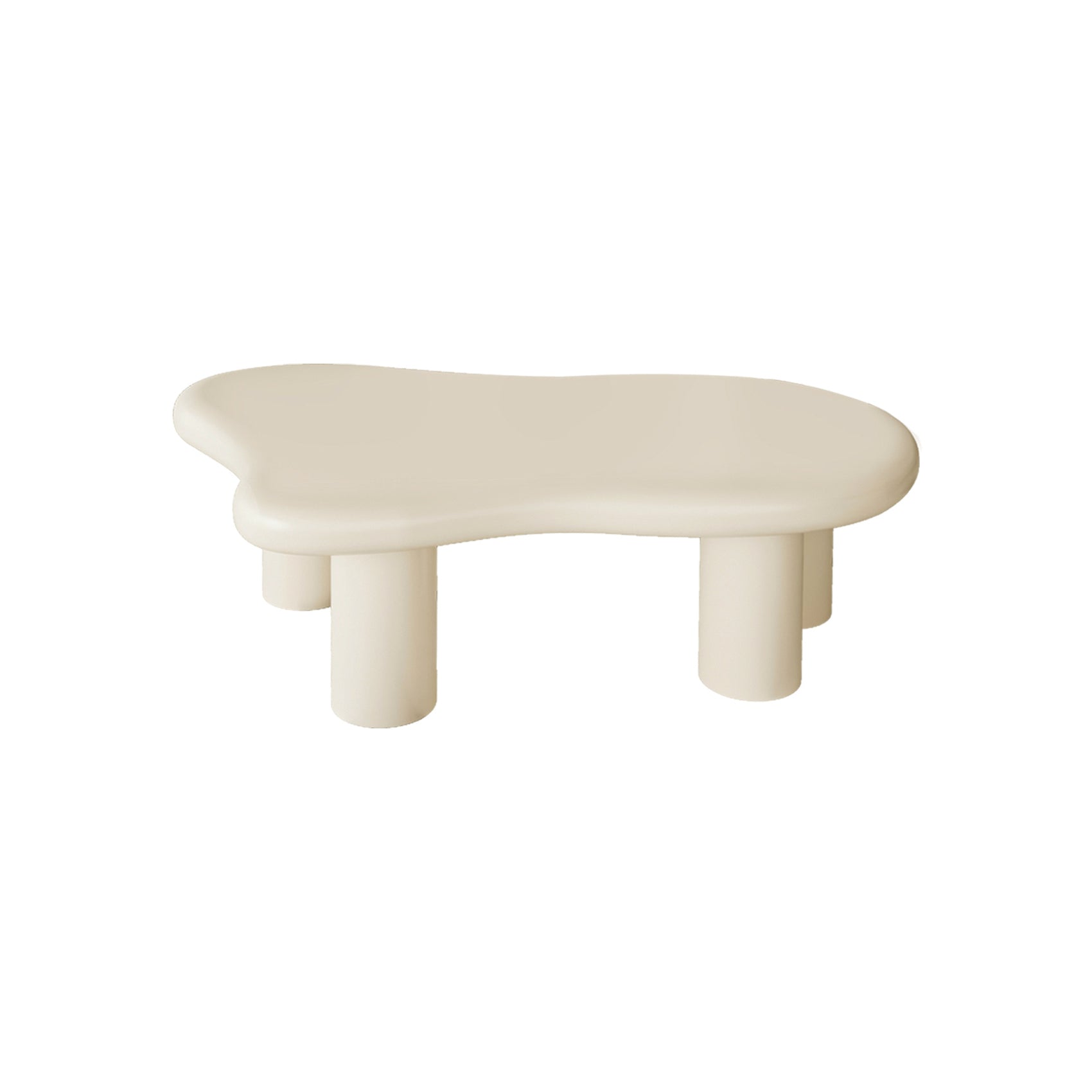 40 Inch Cloud Shaped Coffee Table for Living Room, Beige