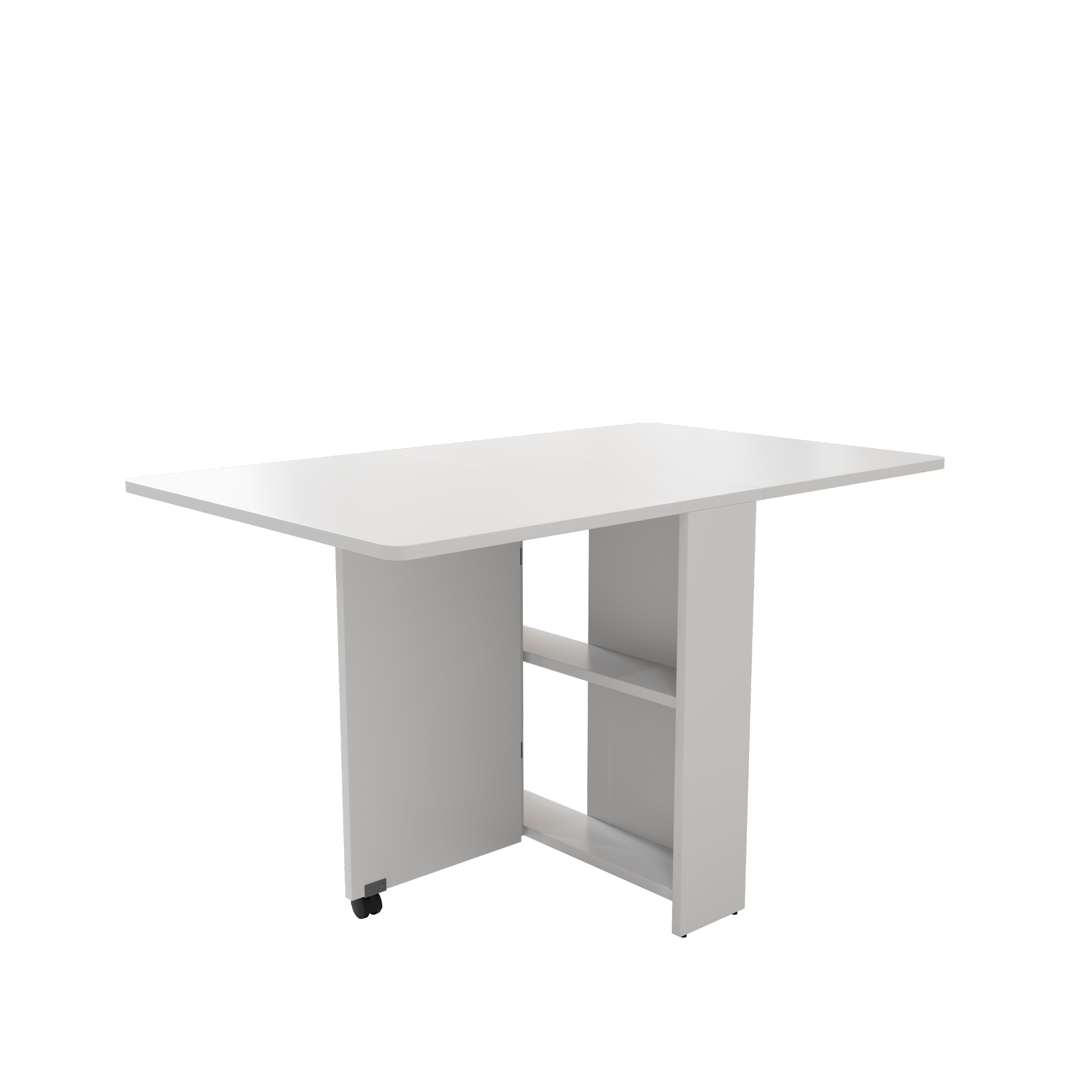 51.2" Convertible Dining Table Cabinet with Wheels Perfect Foldable Table Design for Small Living room