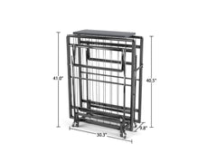 Metal Folding Bed Frame with Foam Mattress of Pockets, Easy Storage and Movable with 4 Castors