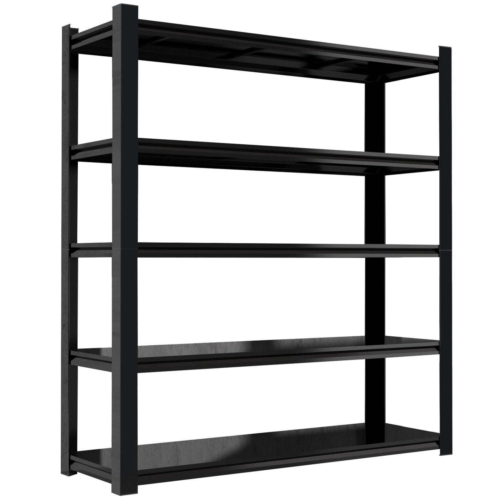 72.05 Inch Tall Black Metal Shelves with 5 Removable Dividers Are High Capacity and Load Bearing for Garages, Kitchens and Offices(72*47.27*23.62)