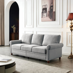 Linen Fabric Upholstery with Storage Sofa (Grey)