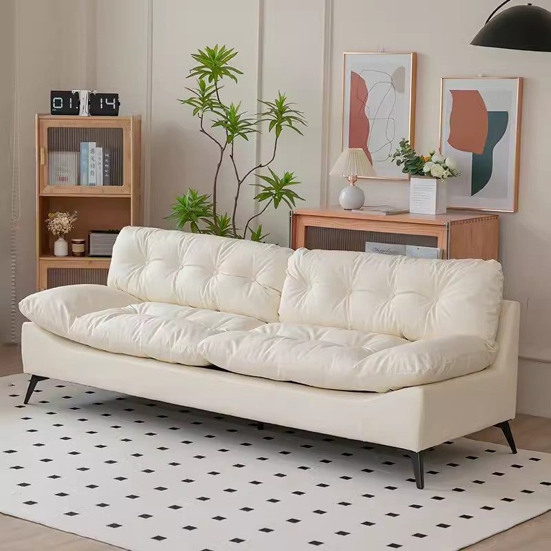 Stylish Modern Sofa in Premium Off White Techno Fabric - Comfortable, Durable & Elegant Seating jy-118