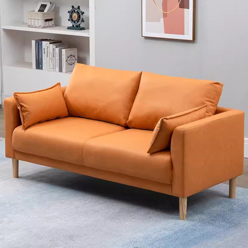 Stylish Multi-Color Techno Fabric Sofa with Wooden Accents – Brighten Your Living Space yr-121