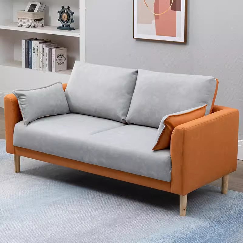 Stylish Multi-Color Techno Fabric Sofa with Wooden Accents – Brighten Your Living Space yr-121