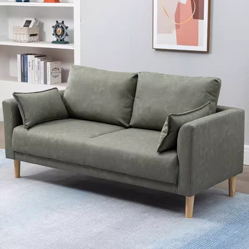 Stylish Multi-Color Techno Fabric Sofa with Wooden Accents – Brighten Your Living Space yr-121