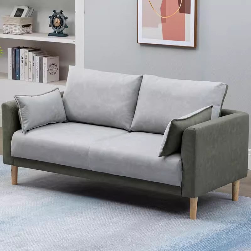 Stylish Multi-Color Techno Fabric Sofa with Wooden Accents – Brighten Your Living Space yr-121