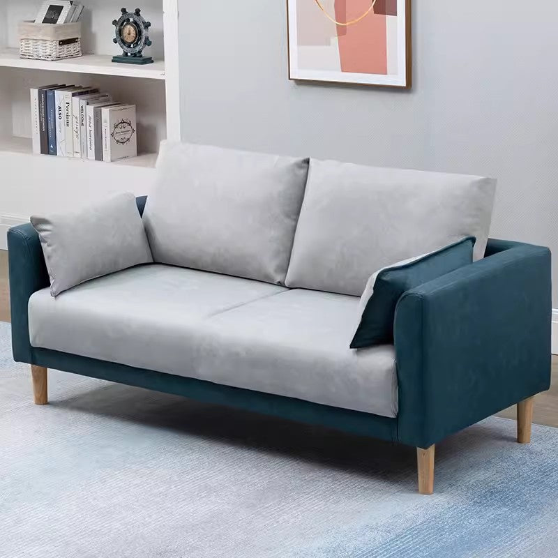 Stylish Multi-Color Techno Fabric Sofa with Wooden Accents – Brighten Your Living Space yr-121