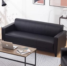 Luxurious PU Leather Sofa - Versatile Colors: Black, Light Brown, Off White, Wine Red, and Orange qm-4