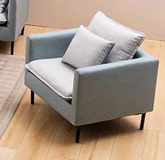 Stylish Mint Green & Dark Blue Sofa with Techno Fabric for Modern Living Rooms qm-5