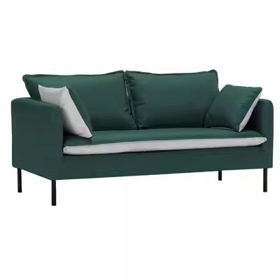 Stylish Mint Green & Dark Blue Sofa with Techno Fabric for Modern Living Rooms qm-5