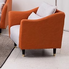 Stylish Dual-Tone Sofa Collection: Dark Blue, Orange, Green & More - Techno Fabric Cotton Blend qm-8