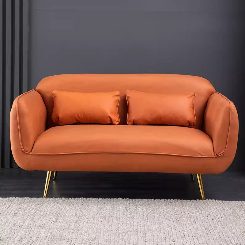 Stylish Multi-Color Sofa: Orange, Dark Green, Blue, Khaki & Brown Techno Fabric Cotton Blend qm-9