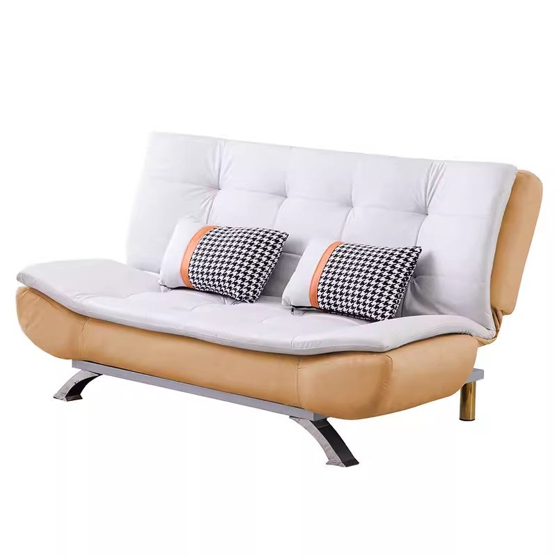 Sleek Modern Sofa in Off-White, Light Brown, Yellow, Orange, Gray, Mint Green with Techno Fabric & Cotton Upholstery qm-10