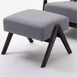 Elegant Off White Gary Stool - Rubber Wood & Soft Cotton-Ramie Cushion zsjj-99