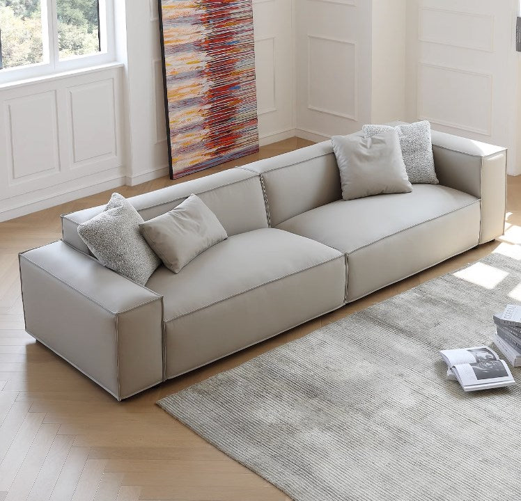 Luxury Off White Scratch-Resistant Sofa with Durable Pine Frame and Plush Down Filling my-358