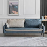 Versatile Gray Blue Sofa with Durable KK Wood Particle Board & Techno Fabric Upholstery fsmy-401