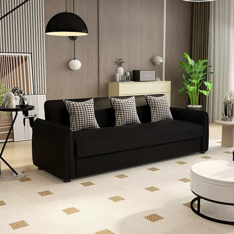 Elegant Scratch-Resistant Wood Particle Board Sofa - Black, Off White, Brown & Green fsmy-405