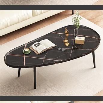 Modern Elegant Coffee Table in Leaf Shape with Metal Legs - Contemporary Minimalism for Any Decor fxjc-912