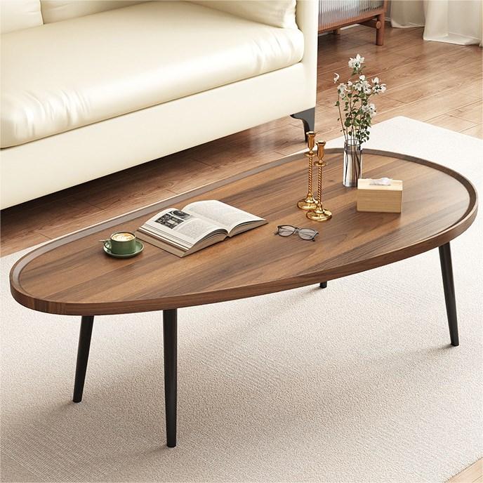 Modern Elegant Coffee Table in Leaf Shape with Metal Legs - Contemporary Minimalism for Any Decor fxjc-912