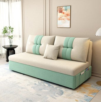 Stylish Cotton-Linen Sofa Set in Vibrant Orange, Beige, Light Blue, Dark Green, Gray, and Yellow - Premium Brown Finish fsx-1006