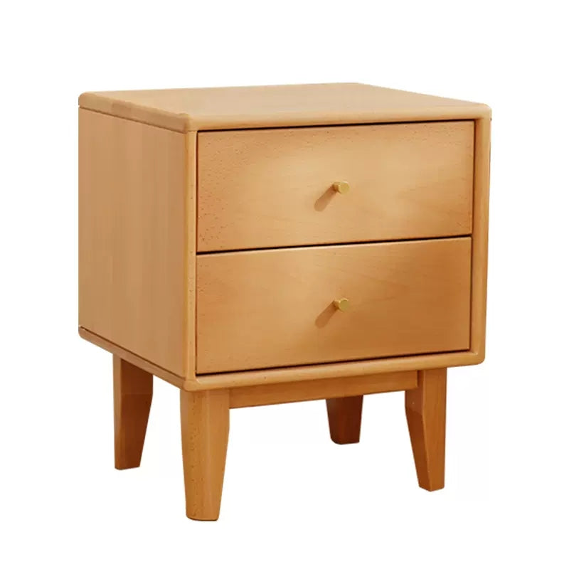 Stylish Natural Beech & Rubber Wood Nightstand - Modern Design, Reliable Quality fslmz-1093