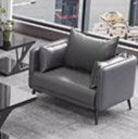 Elegant Orange and Gray Sofa - Black Solid Wood Frame with Durable Faux Leather Finish fsj-1032