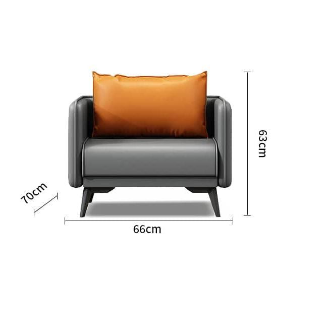 Modern Stylish Sofa - Orange, Gray, Black Faux Leather with Solid Wood Frame fsj-1033