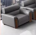 Stylish Solid Wood Sofa with Faux Leather Upholstery in Black, Light Brown, and Gray fsj-1035