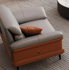 Modern Leather Sofa with Sturdy Pine Wood Frame & Down Filling Cushions - Luxurious Loveseat, Armchair Design hzh-1351