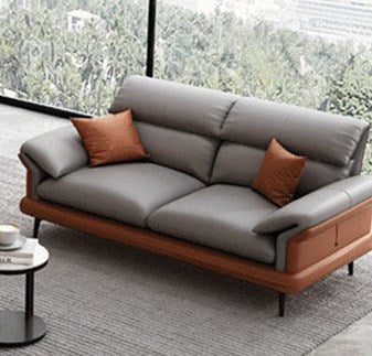 Modern Leather Sofa with Sturdy Pine Wood Frame & Down Filling Cushions - Luxurious Loveseat, Armchair Design hzh-1351
