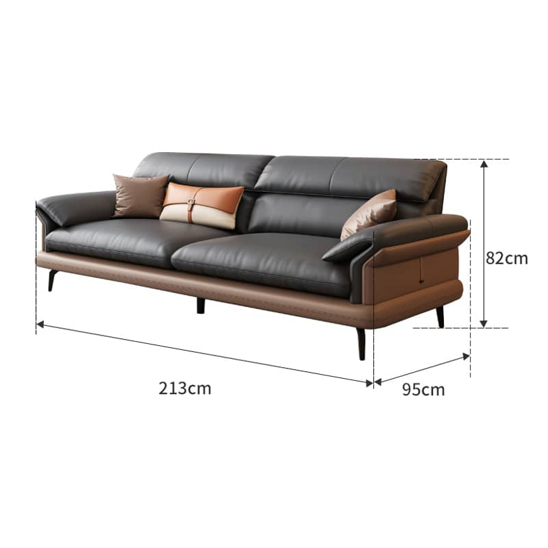 Modern Leather Sofa with Sturdy Pine Wood Frame & Down Filling Cushions - Luxurious Loveseat, Armchair Design hzh-1351