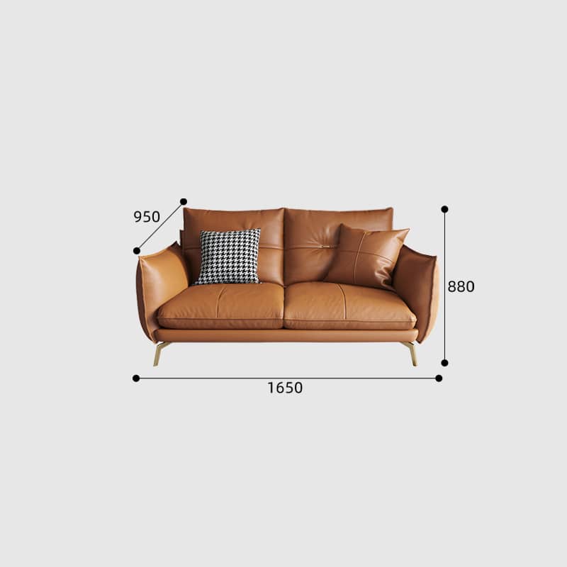 Luxurious Faux Leather Sofa in Multi-Color with Soft Cotton Cushions & Pine Wood Frame for Living Room hzh-1358