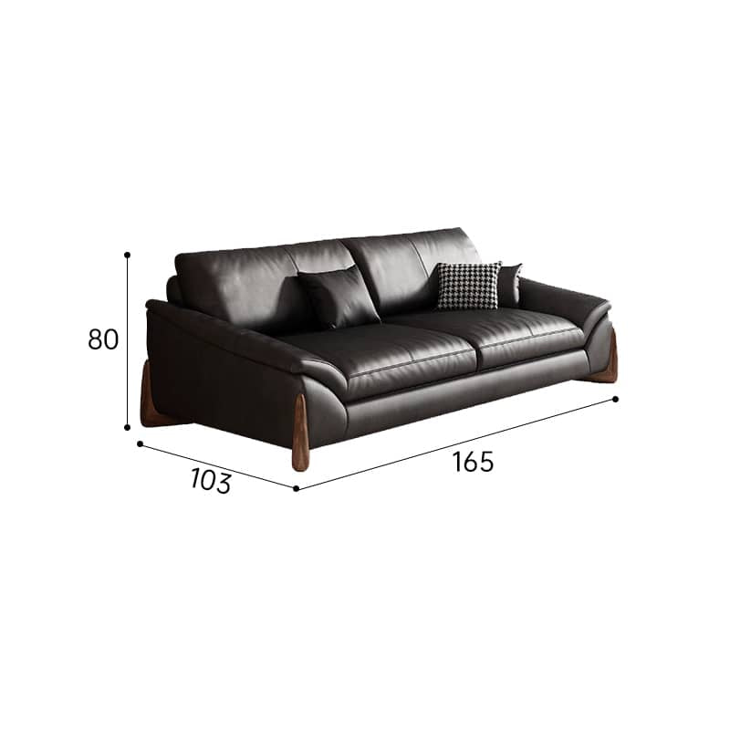 Luxurious Faux Leather Sofa with Sturdy Pine Wood Frame & Goose Down Filling Cushion for Living Room hzh-1368