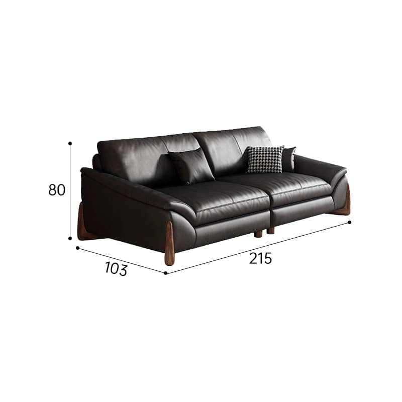 Luxurious Faux Leather Sofa with Sturdy Pine Wood Frame & Goose Down Filling Cushion for Living Room hzh-1368