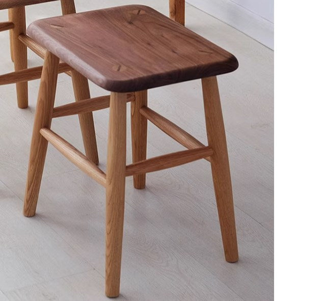 Stunning Natural Wood Stools in Cherry, Black Walnut, and Oak Finishes - Perfect for Every Home Decor hykmq-743