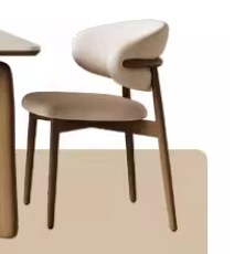 Modern Ash Wood Dining Chair with PU Leather Finish & Soft Foam Filling for Dining Room fsm-966