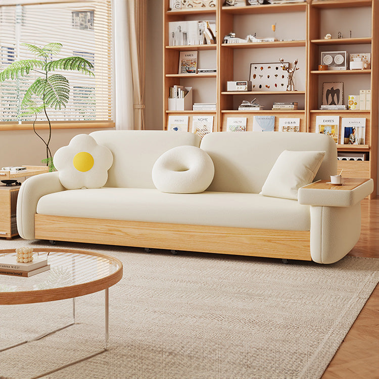 Stylish Sofa with Natural Beige and Brown Tones Featuring Oak Wood Frame & Coir Padding fxl-965