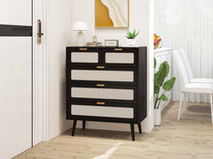 5 Drawer Cabinet, Accent Storage Cabinet, Suitable for Living Room, Bedroom, Dining Room, Study