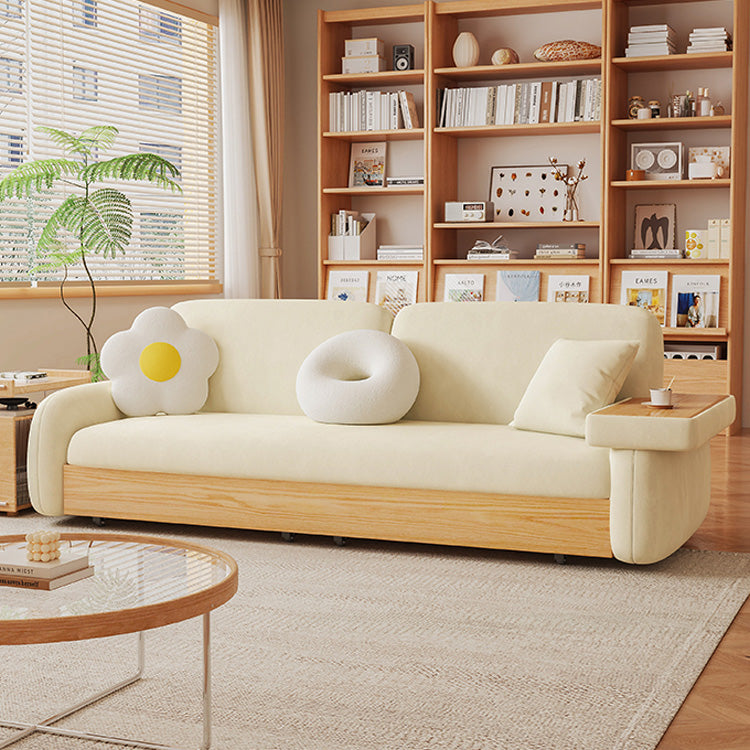 Stylish Sofa with Natural Beige and Brown Tones Featuring Oak Wood Frame & Coir Padding fxl-965