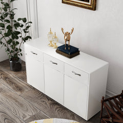 52.6" White Cabinet with Doors & Drawers for Storage - Minimalistic Design for All Your Room