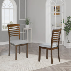 Wooden Dining Chairs Set of 4, Kitchen Chair with Padded Seat, Upholstered Side Chair for Dining Room, Living Room, Walnut