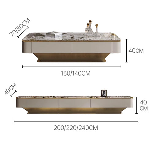 Rectangular Pine Wood Coffee Table with Storage- Luxurious Design for Your Living Room jh-068