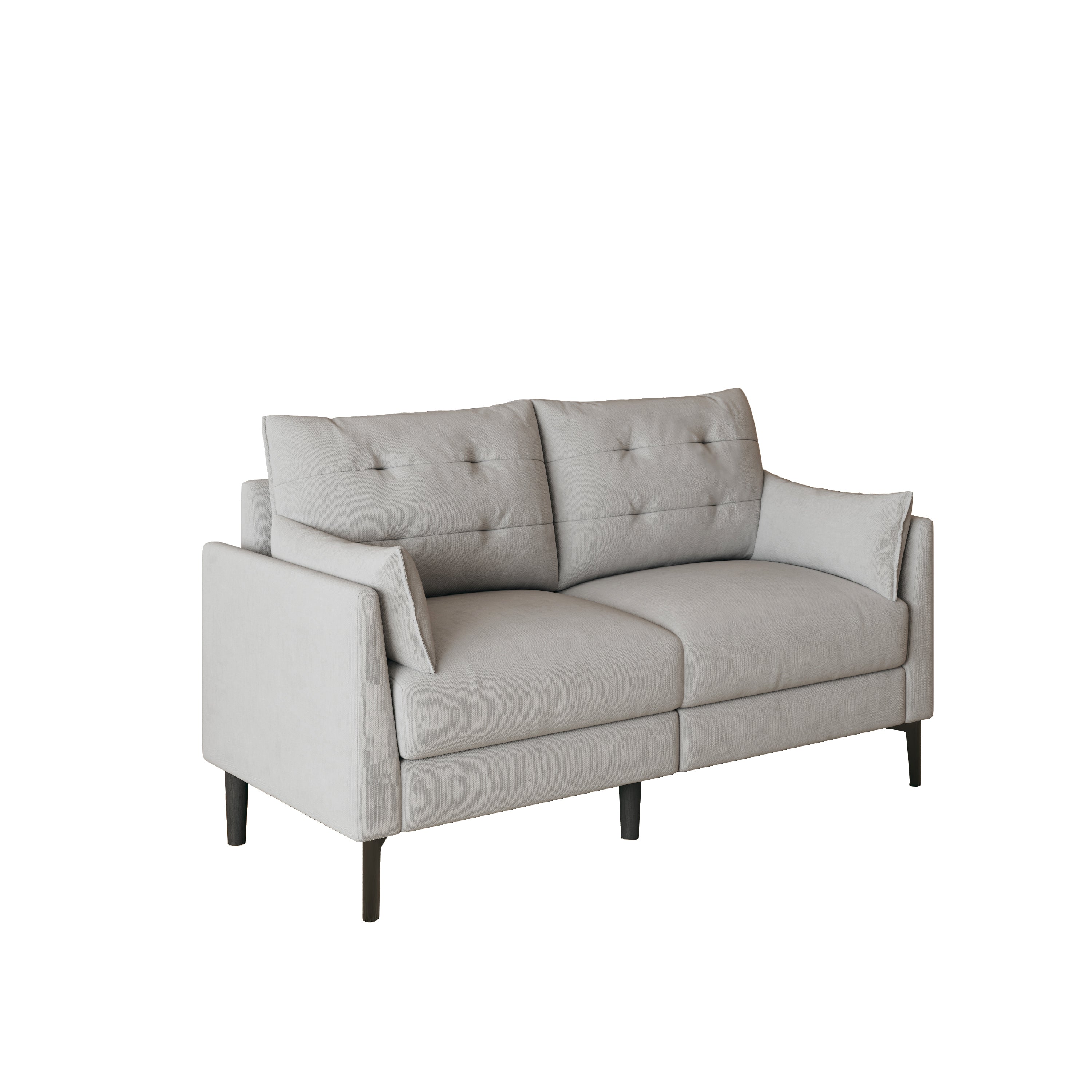 57.5" Gray Cotton Linen Sofa - Modern Loveseat with Soft Upholstery for Living Room