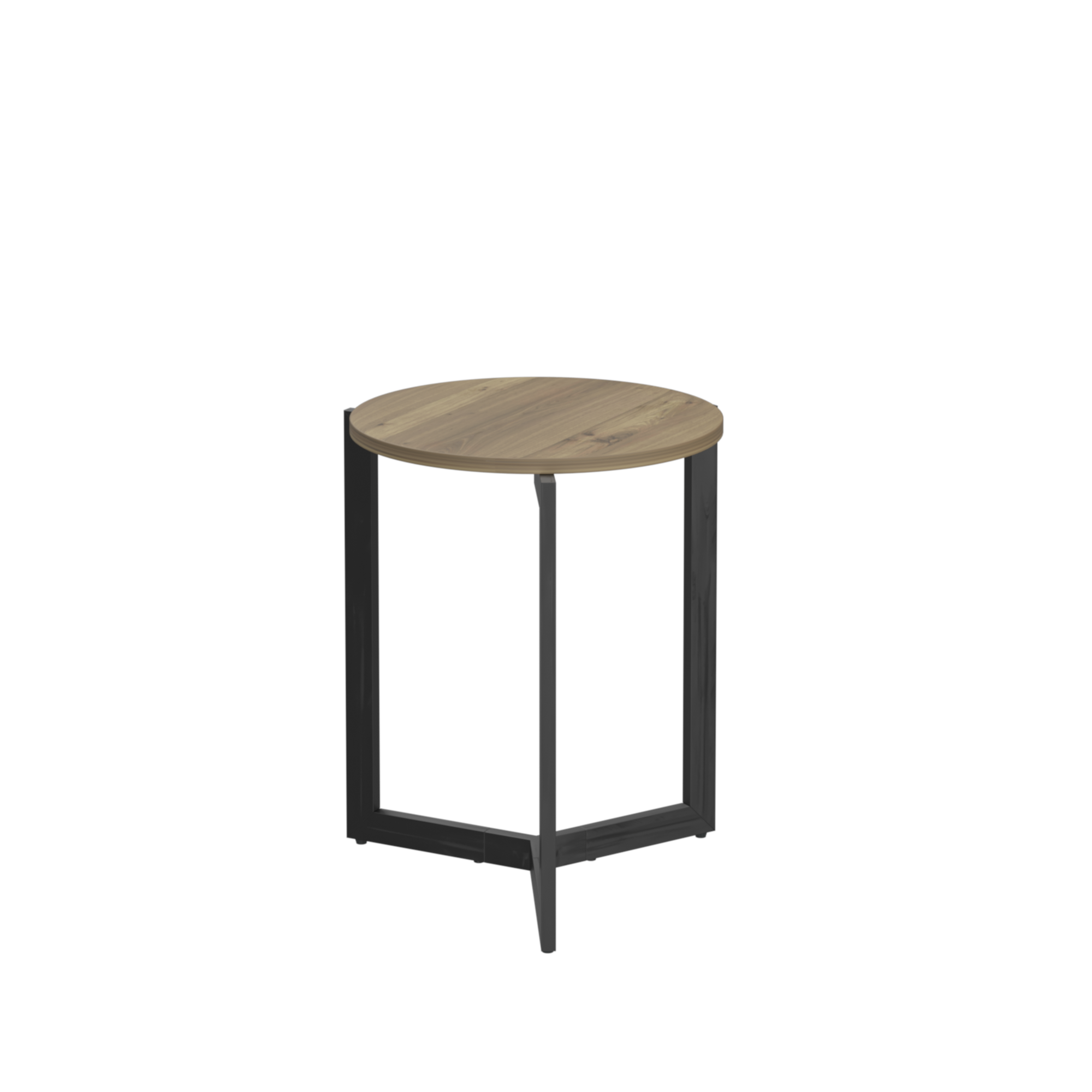 19.68''H Round Side Table, Round Accent End Table with Sturdy Metal Frame, Round Nightstand, for Living Room, Bedroom, Balcony, Office, Brown