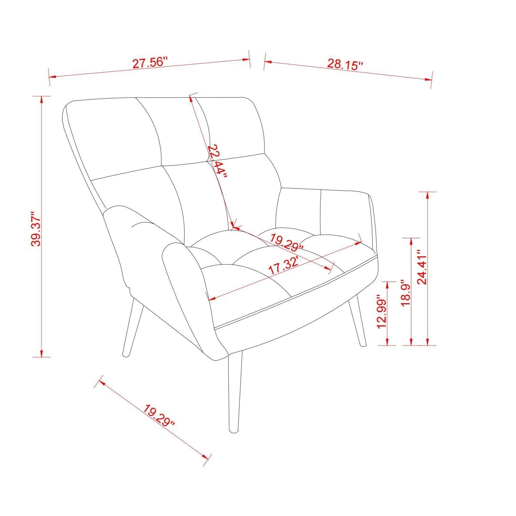 Modern Single Sofa Armchair with High Backrest Comfy Reading Chair for Small Spaces/Living Room/Bedroom/Apartment (COLOR:BLUE)